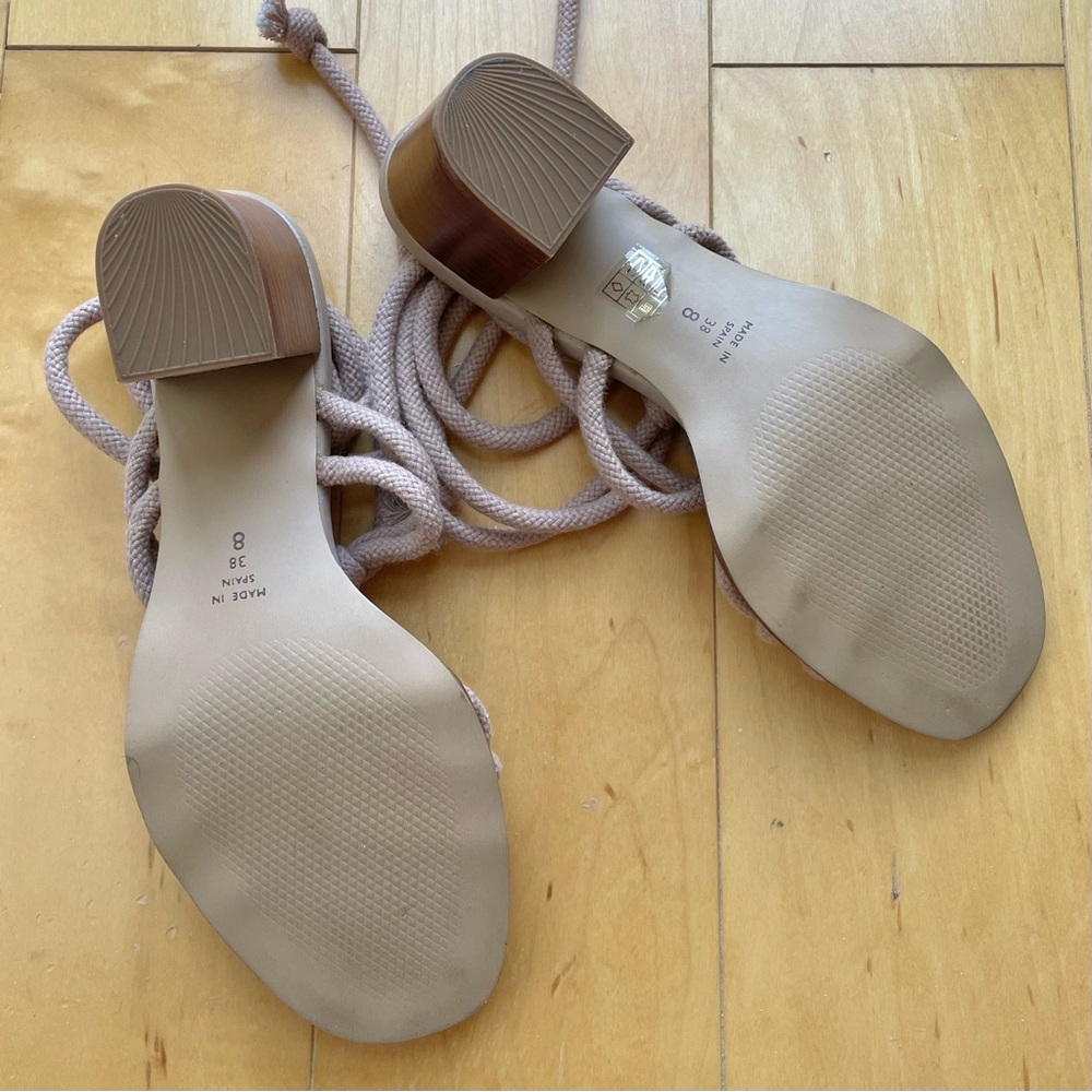 Intentionally Blank Tipsy Rope Lace Up Heel Sandal Size 7.5 - Picture 3 of 4